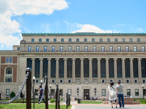 Butler Library in the summer