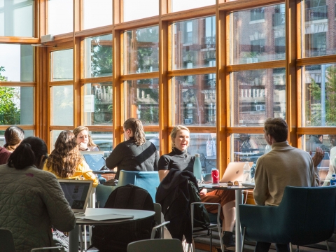 Students in Lenfest Cafe