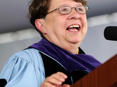 Mary Jo White delivers the keynote address at Graduation 2017.