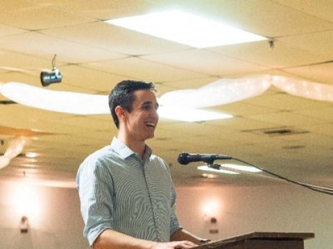 William Palmer Wilder ’20 at a podium