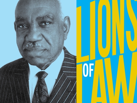 Photo of U.W. Clemon with Lions of Law logo