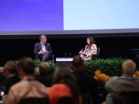Two panelists in discussion.
