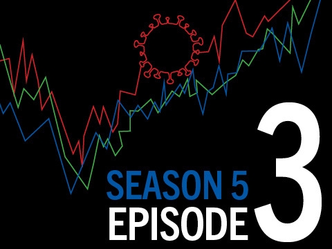 Red, blue, and green market lines above the words Season 5 Episode 3