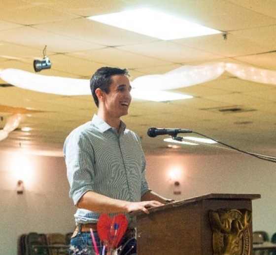 William Palmer Wilder ’20 at a podium