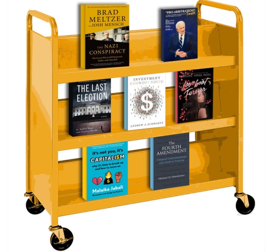 Book cart with seven books