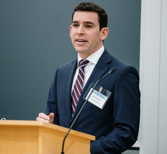 Man standing at a podium