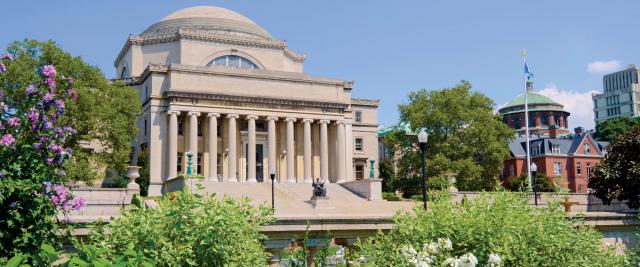 Low Library with flowers in foreground