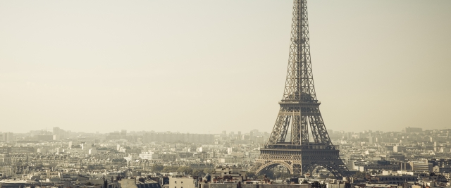 The Eiffel tower standing over Paris