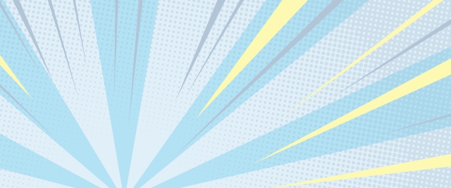 Rays of blue and yellow halftone pattern