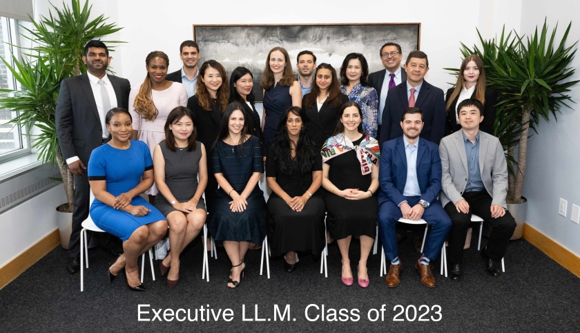 The Executive LL.M. Class of 2023 poses for a group portrait.