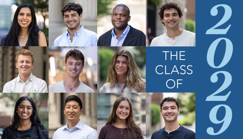 A composite image of 11 headshots of members of the Class of 2029 