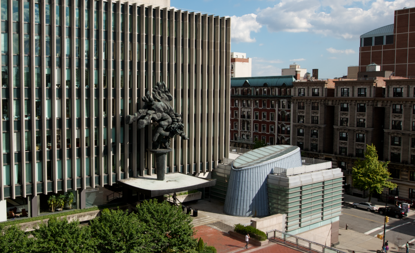 Arial shot of Jerome Greene Hall on the Columbia Law School campus