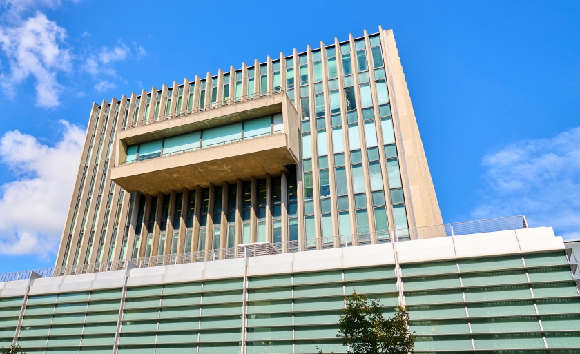 Jerome Greene Hall view from the south.