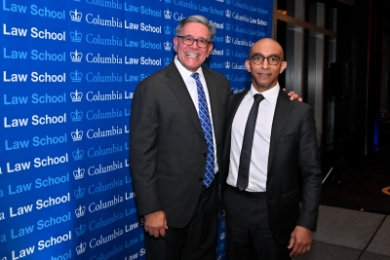 Judge Rolando Acosta and Dean Daniel Abebe at the 20206 Alumni of Color Reception