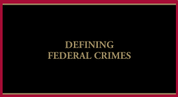 Defining Federal Crimes, by Daniel Richman