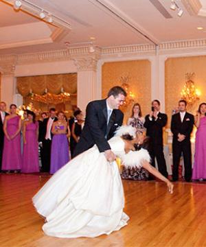 Erin and Adiya dance at their wedding.