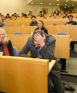 Tom Rothman at his old seat in Jerome Greene Hall