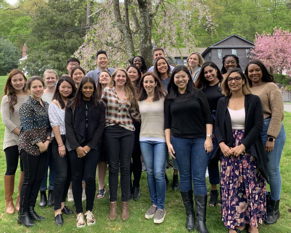 Mediation Clinic students pose outside Professor Alex Carter's home in New Jersey.
