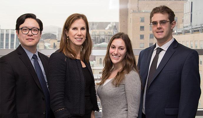 (Left to right) Jason Yee ’17, CAPI Executive Director Jennifer Rodgers, Program Officer Rachel Pollan, and Izaak Bruce ’17