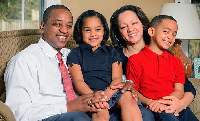 Lieutenant Governor Justin Fairfax with his family