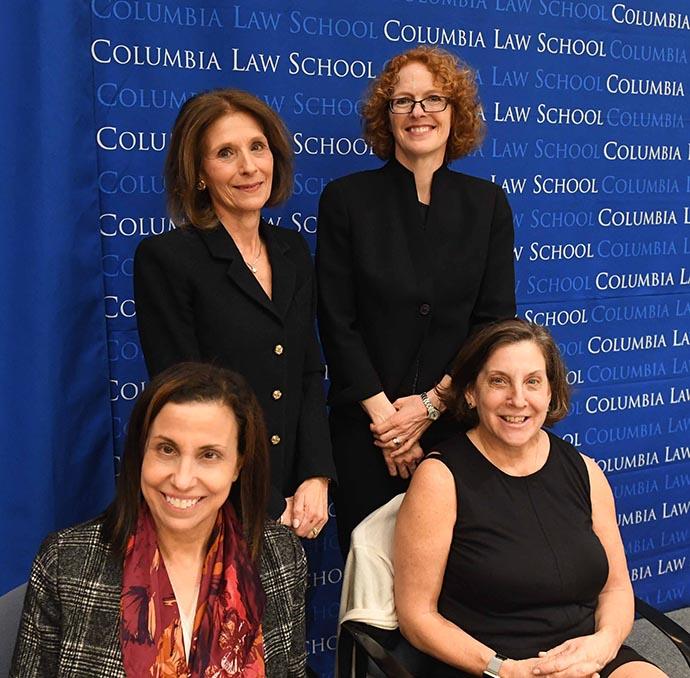 (Clockwise from top right)  Dean Gillian Lester, Kim Koopersmith, Kathy Surace-Smith ’84, and Ellen Kaden ’77