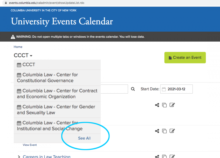 Calendar Columbia Law School