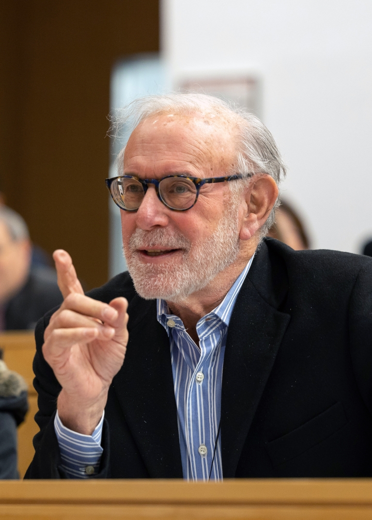 Professor Ron Gilson making a point