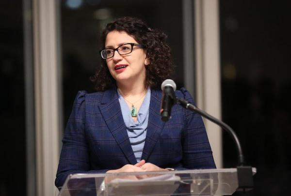 EWOC co-founder Adelle Fontanet ’12 speaking at the Constance Baker Motley Gala