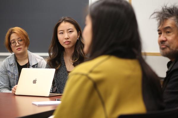 Yvonne Poon LL.M. ’20 and Grace Son ’20 in class