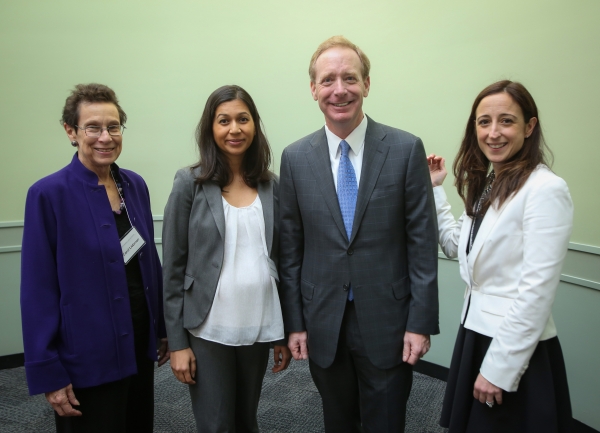 Professor Carol Liebman, Professor Elora Mukherjee, Brad Smith ’84, and Professor Alexandra Carter ’03 at the Clinics Celebration.