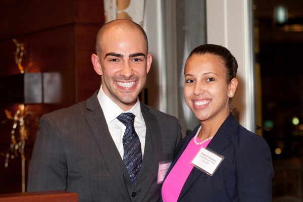 LaLSA President Luis Gabriel Hoyos '16 poses with Banquet Chair Nicole Z. Gonzalez '16