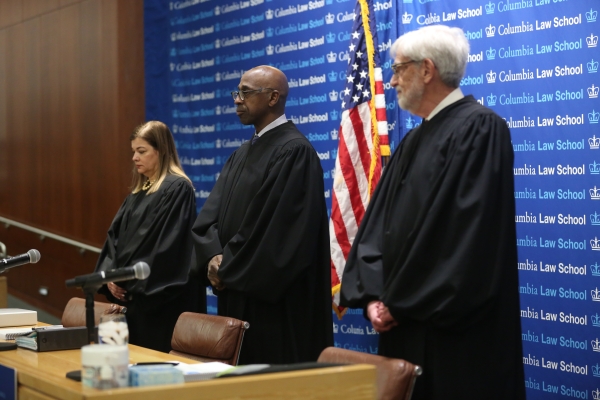 (Left to right) Judge Barbara Lagoa ’92, Judge Joseph A. Greenaway Jr. CC ’78, and Judge Martin Glenn. 