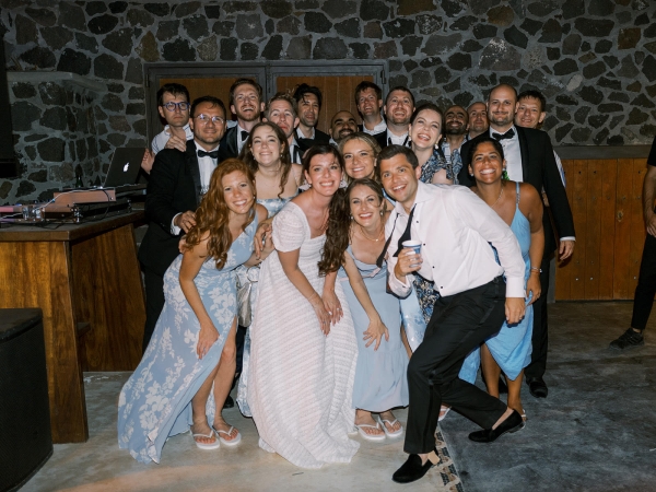 Michael Linneman and Alexandra Settelmayer with CLS friends at their wedding