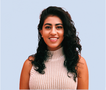 Columbia Law student Sana Singh ’21 in sleeveless blouse