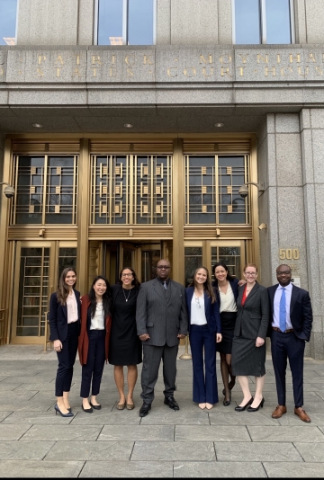 Kodjo Kumi and colleagues at a settlement conference before a magistrate judge in SDNY.