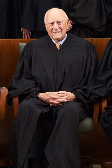 Judge Jack B. Weinstein ’48 seated and wearing judicial robes