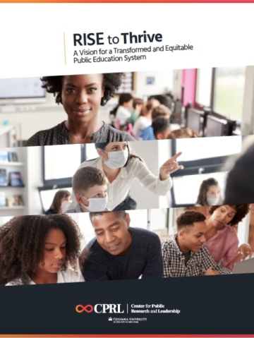 Cover of report with pictures of students and teachers