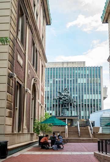 Steps leading up to Jerome Greene Hall