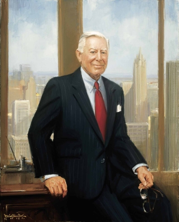 Jerry Greene, in a portrait displayed in Jerome Greene Hall.