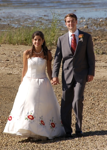 Eric Hager and Daniela Salazar Marin at their beach wedding