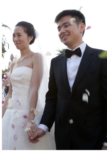Xiao Zhu and Heng Gong at their wedding