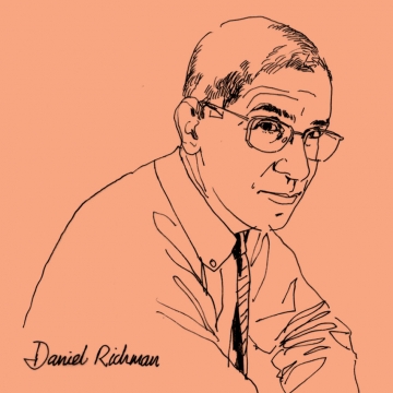 Line art drawing of Professor Daniel Richman